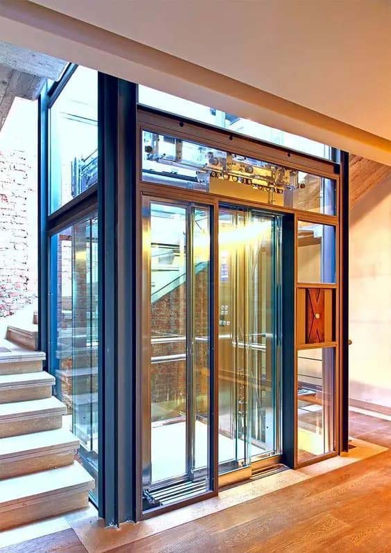 Mẫu cabin thang máy đẹp bằng kính hai lớp trong và ngoài
